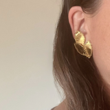 Yves Saint Laurent 1980s Leaf Clip Earrings