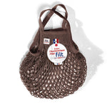 Filt 1860 Mini sepia cotton mesh net bag, 25 cm French market bag for everyday errands