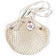 Filt 1860 ecru cotton mesh net bag with long braided handles, knitted in Normandy France