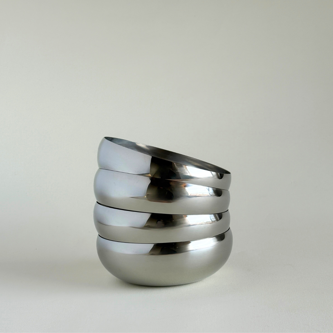 AMC polished Metal Bowls  Large stainless steel  set of four