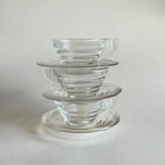 French 1950s Arcopal espresso cup close-up, glass & saucer