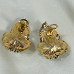 Golden and Crystal leaf earrings - L'Officina General Store