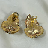 Golden and Crystal leaf earrings - L'Officina General Store