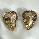 Golden and Crystal leaf earrings - L'Officina General Store