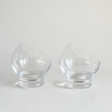 Italian Space Age ball cocktail glasses — top view showing Ø 8.5 cm opening and clear glass bowl