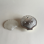 Deschamps Frères silver‑plated shell dish with subtle patina, 12x8x3 cm