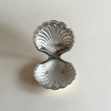 Deschamps Frères silver‑plated shell dish with subtle patina, 12x8x3 cm
