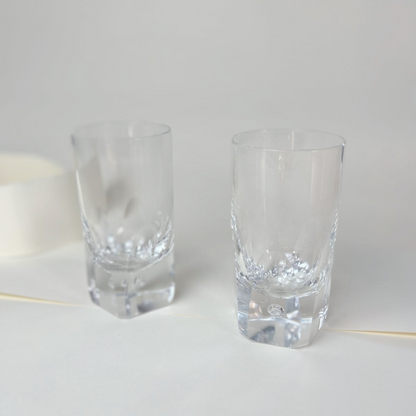 SET OF 2 I CRYSTAL TUMBLERS I Italian Vintage 1960s