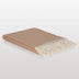 Light camel wool throw blanket by MoST, beige cashmere merino blend, 200 x 140 cm, folded
