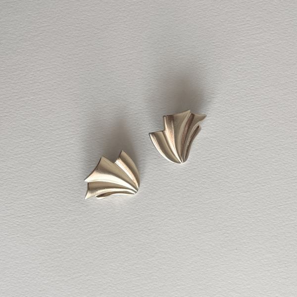 Fan Clip Earrings | Gold Tone · 1980s, 1980s — L'Officina General Store