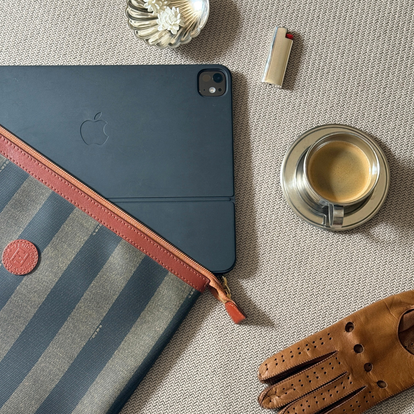 Fendi Pouch Pequin Stripe