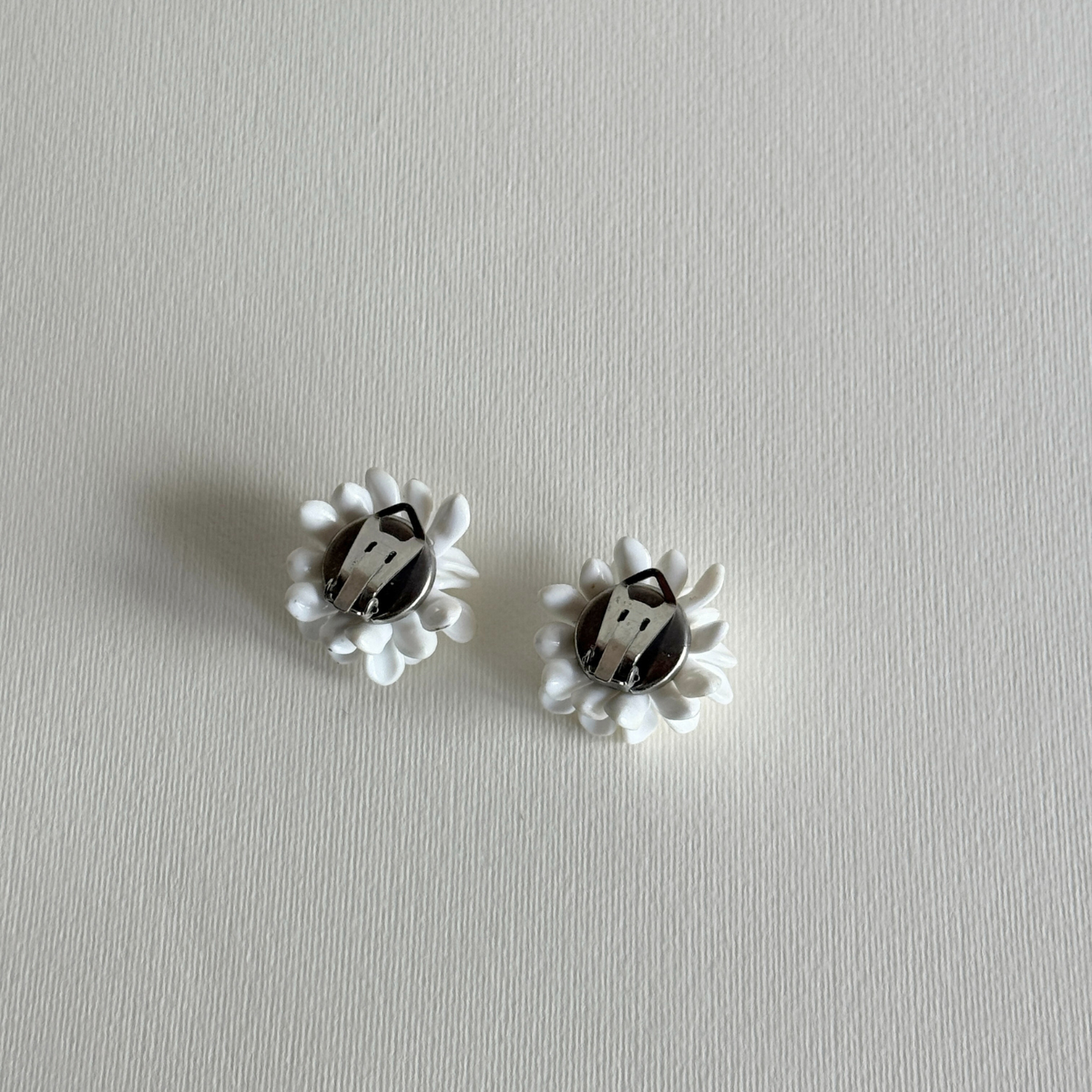 Lightweight floral statement earrings front view