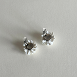 White floral clip earrings for day and evening wear