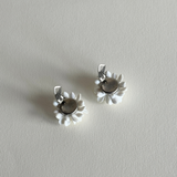 White floral clip earrings for day and evening wear