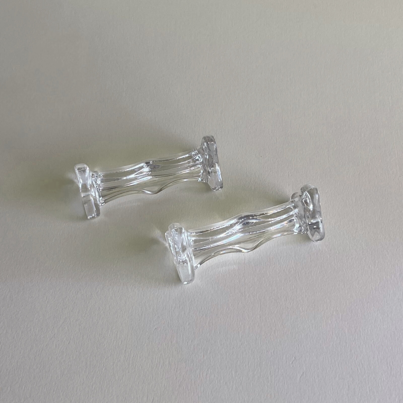 French crystal cutlery rests. Thorn-inspired design.
