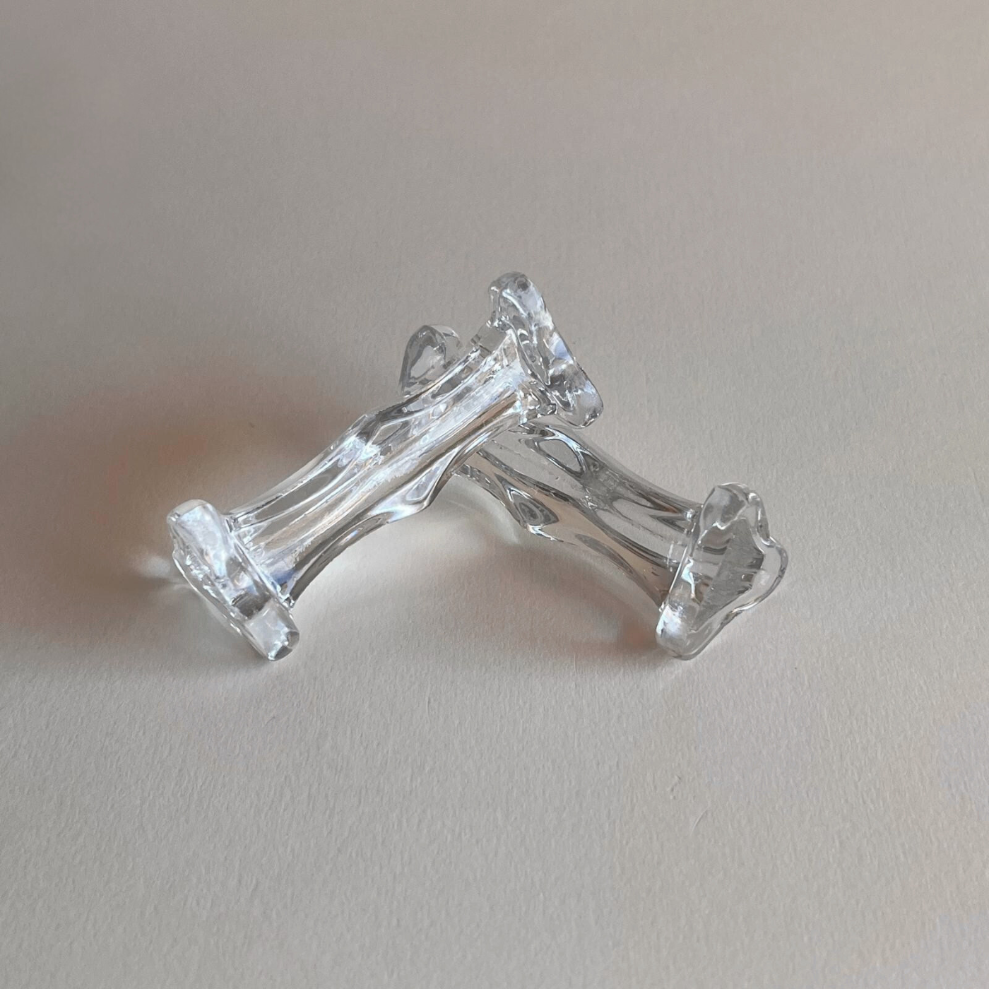 French crystal cutlery rests. Thorn-inspired design.