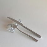 French crystal cutlery rests. Thorn-inspired design.