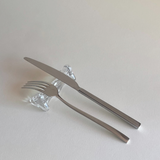 French crystal cutlery rests. Thorn-inspired design.