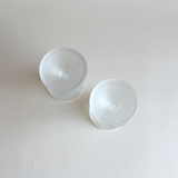 Frosted Glass Candle Holders | Pair · Postmodern