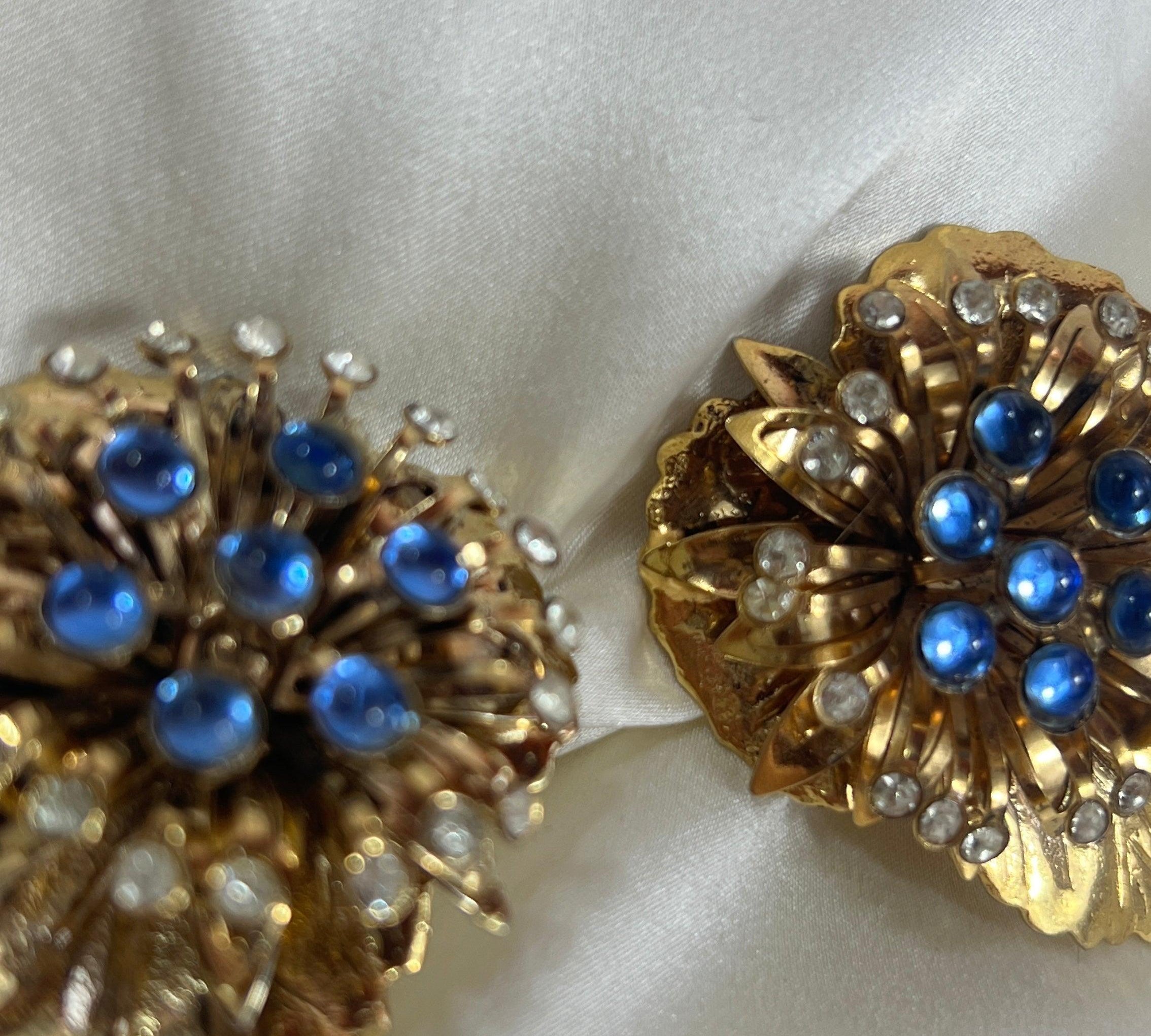 Golden and Crystal leaf earrings - L'Officina General Store