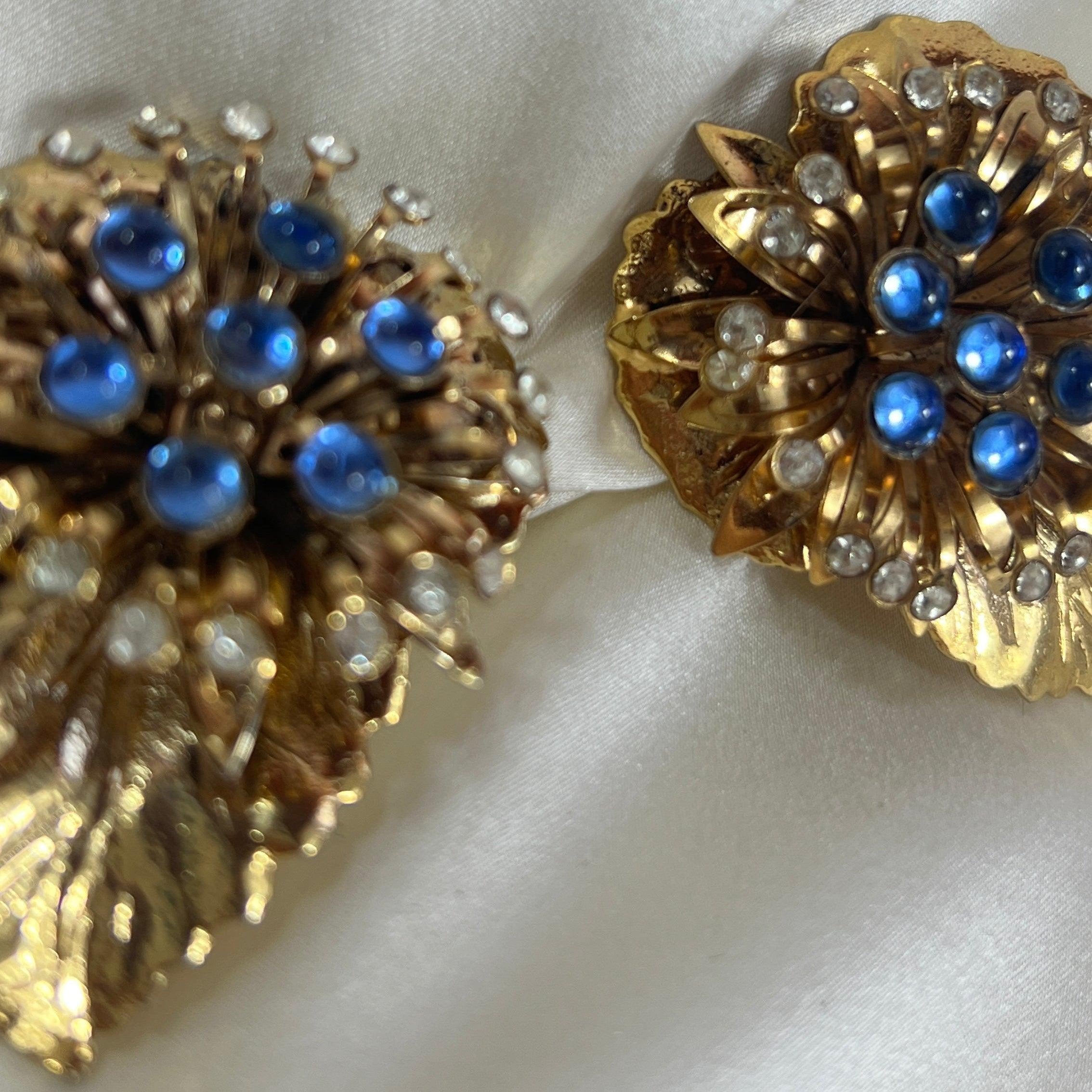 Golden and Crystal leaf earrings - L'Officina General Store