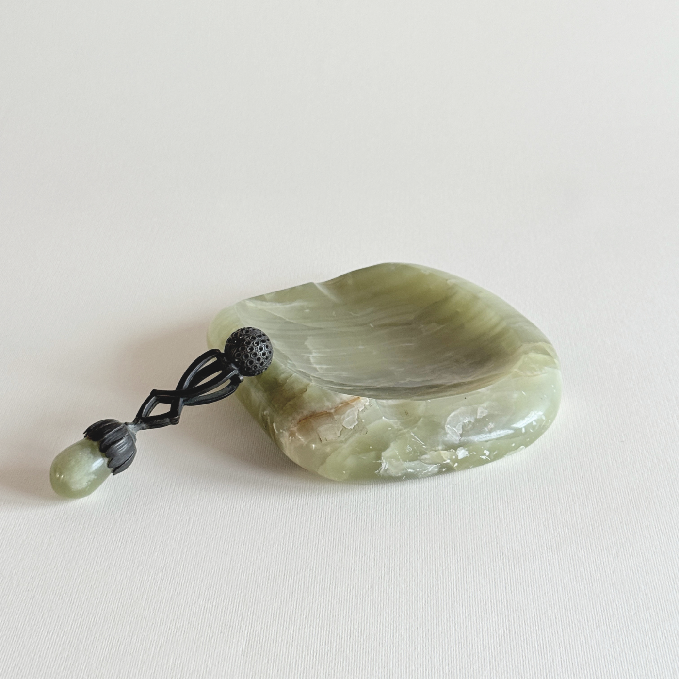 Art Deco Onyx Ashtray | Bronze Mortar