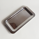 Guy Degrenne mirrored tray 28x15 cm polished stainless steel with ribbed handles