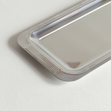 Guy Degrenne Mirrored Tray 28x15 cm polished stainless steel with ribbed handles
