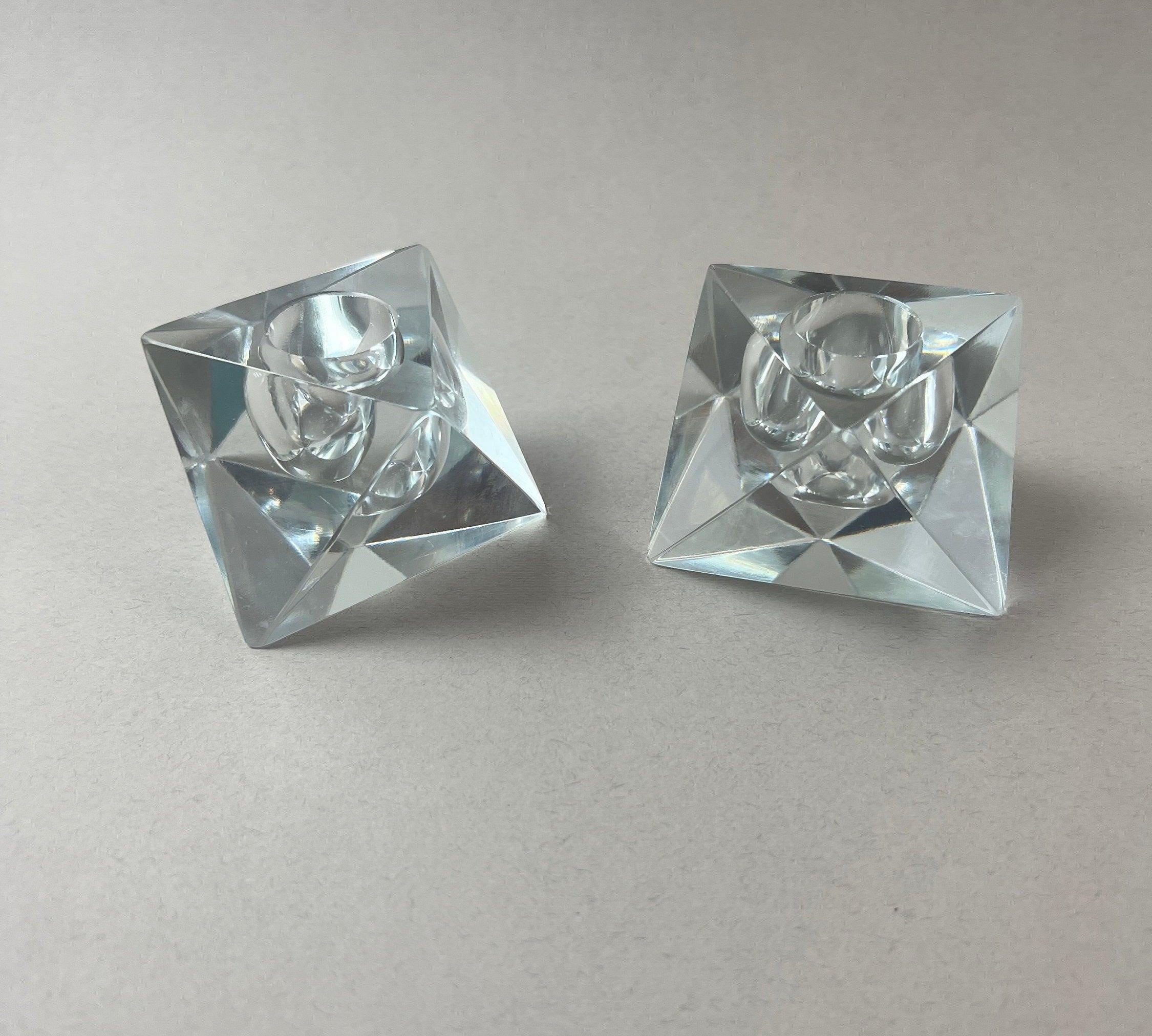 SET OF 2 I CRYSTAL PRISM CANDLE HOLDER - L'Officina General Store