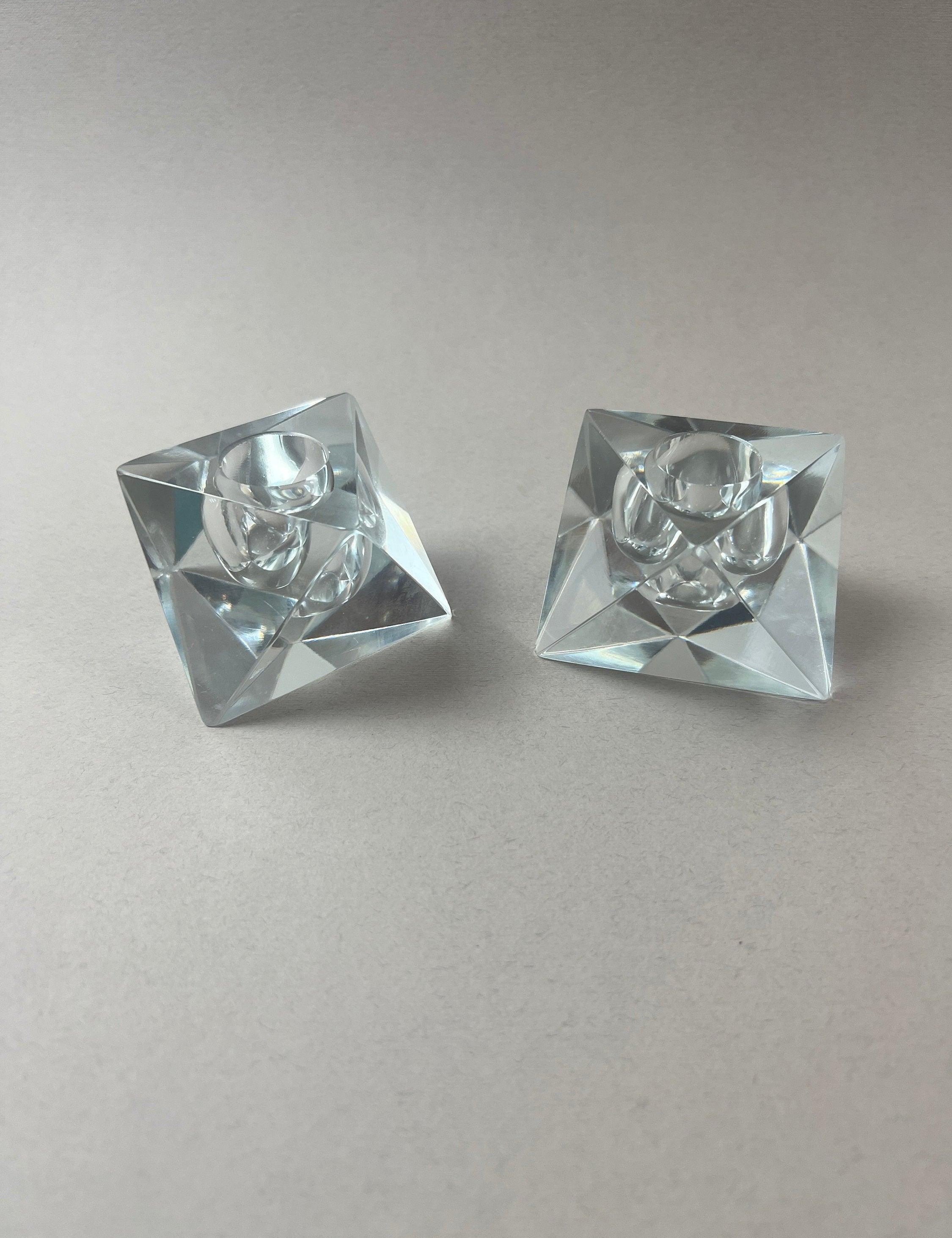 SET OF 2 I CRYSTAL PRISM CANDLE HOLDER - L'Officina General Store