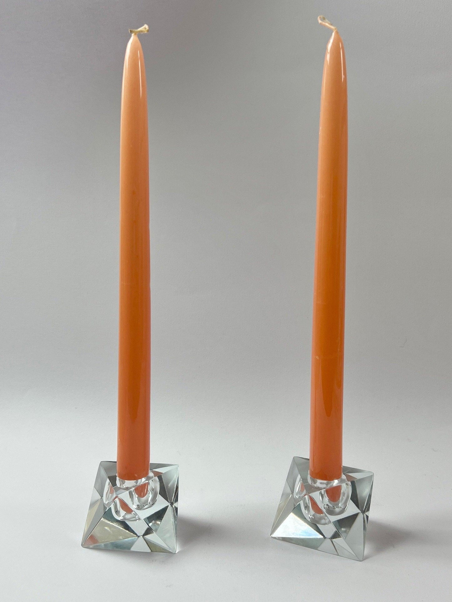 Set of 2 - Lead Crystal Prism Candle holder