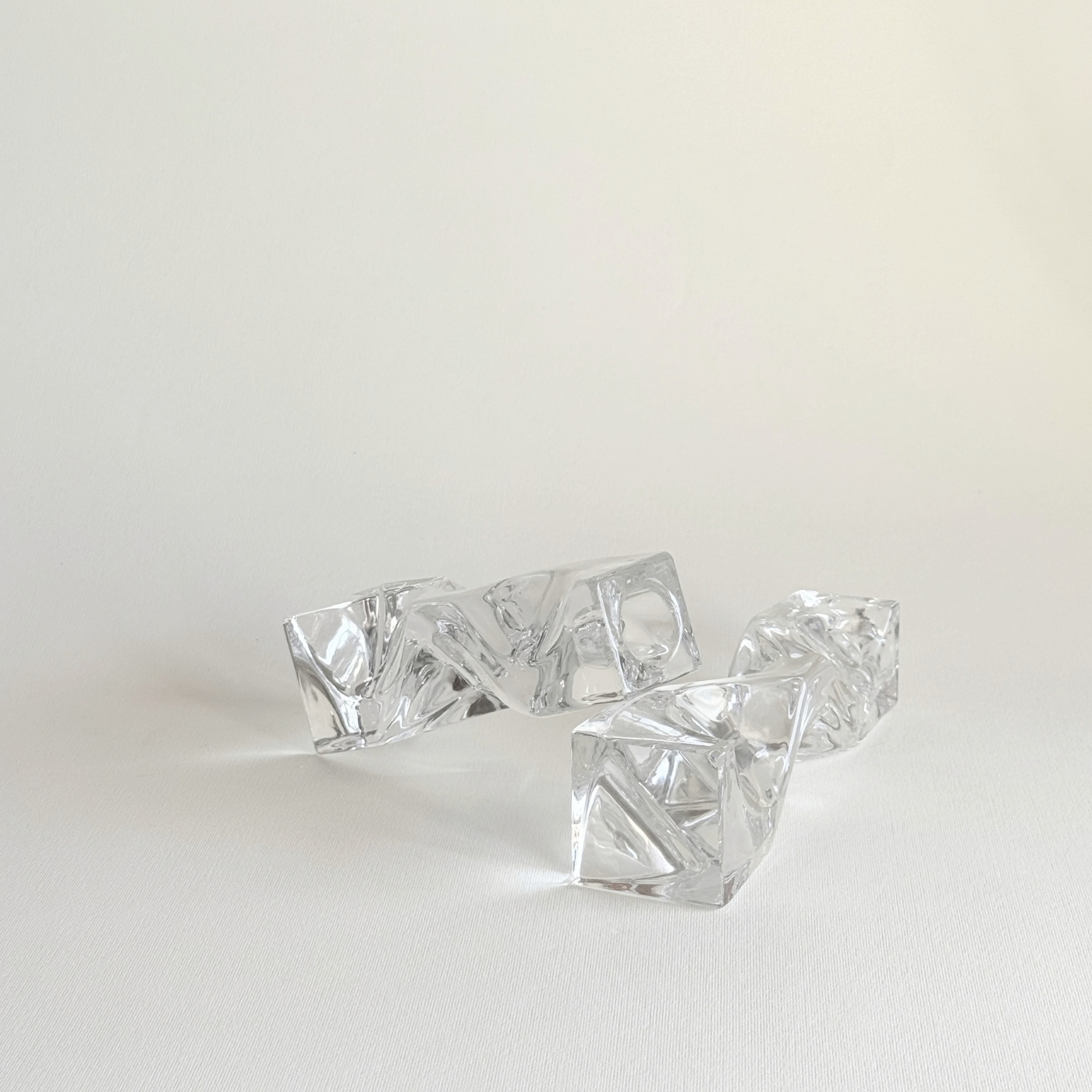 Bougeoirs en cristal | Prism Set de 2 · 15 & 18 cm