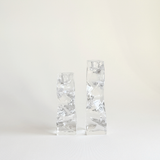 Bougeoirs en cristal | Prism Set de 2 · 15 & 18 cm