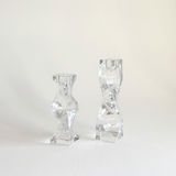 Bougeoirs en cristal | Prism Set de 2 · 15 & 18 cm