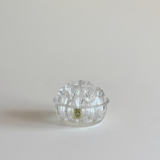 Glass Flower Frog — Clear Glass, Czechia, 1960s