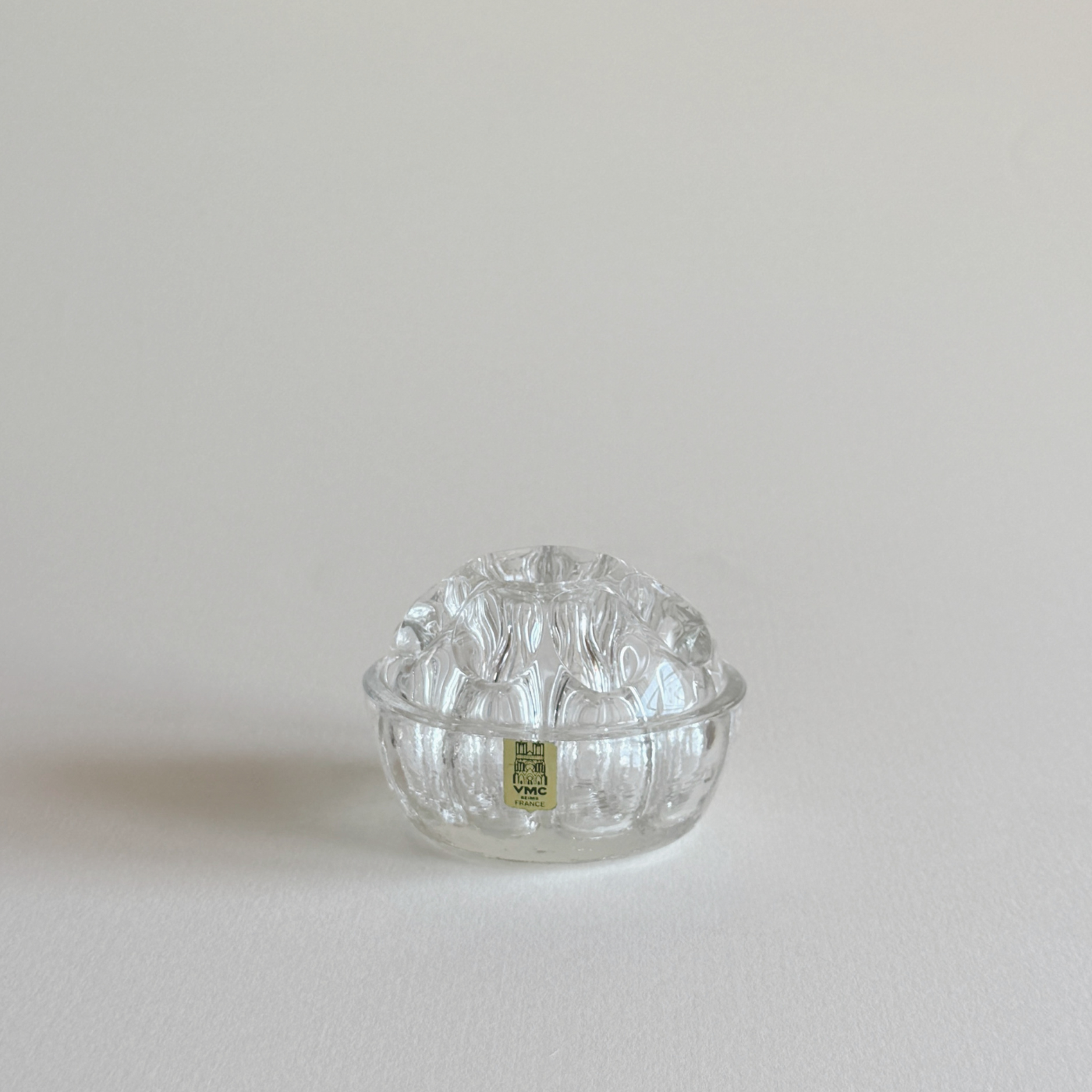 Glass Flower Frog — Clear Glass, Czechia, 1960s
