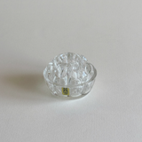 Glass Flower Frog — Clear Glass, Czechia, 1960s