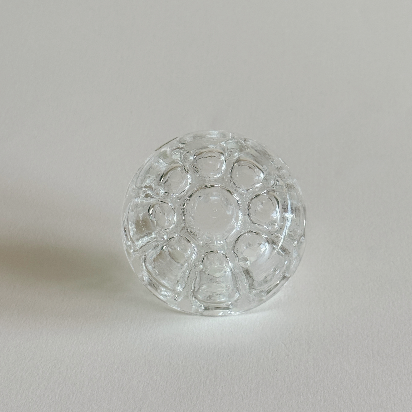Glass Flower Frog — Clear Glass, Czechia, 1960s