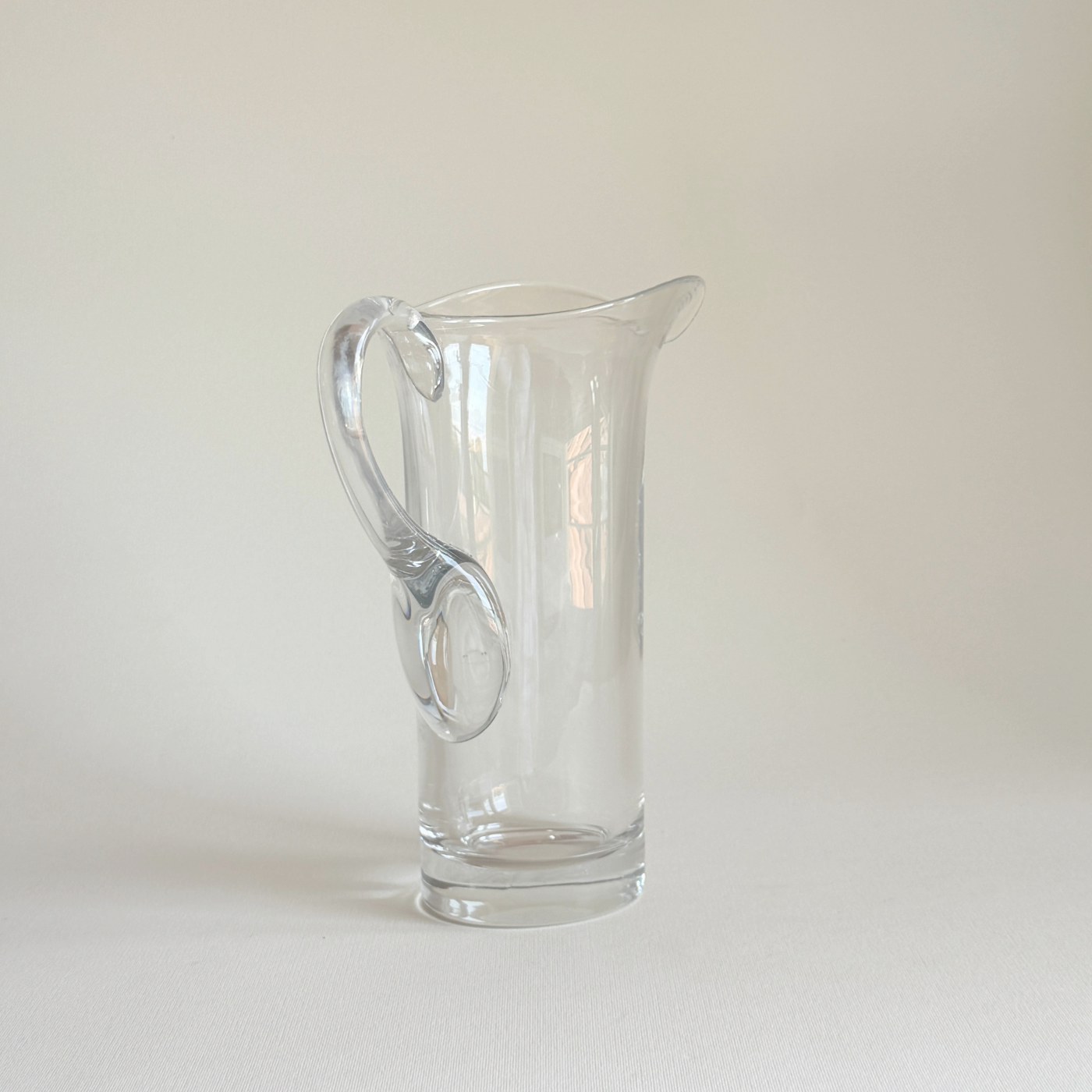 Minimalist mid-century Italian glass jug, 1 L, alternate view