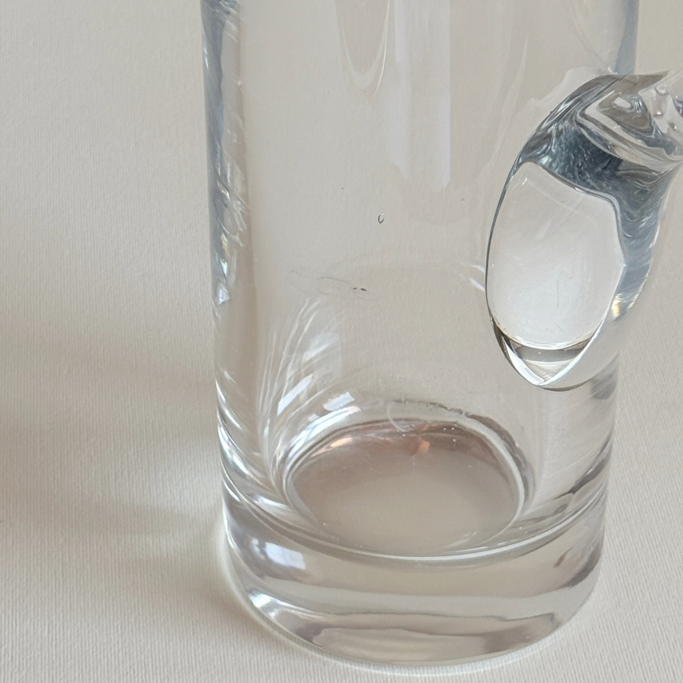 Minimalist mid-century Italian glass jug, 1 L, alternate view