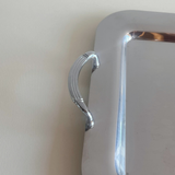 Large mirrored metal serving tray