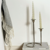 Set of 2 Twist Pillar Candles I Pearl Butter