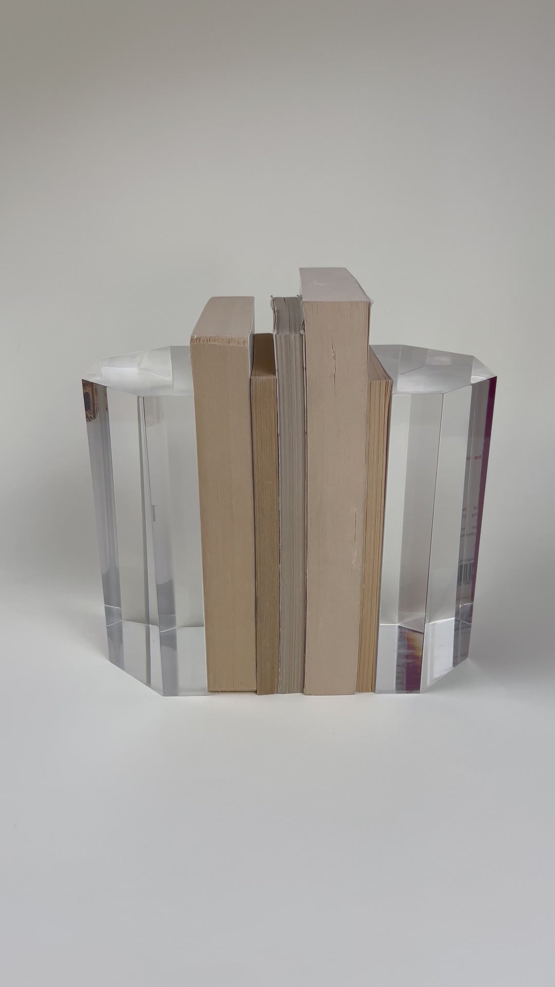 PAIR OF LUCITE ACRILYC PERPEX BOOKENDS I Parisian 70s vintage