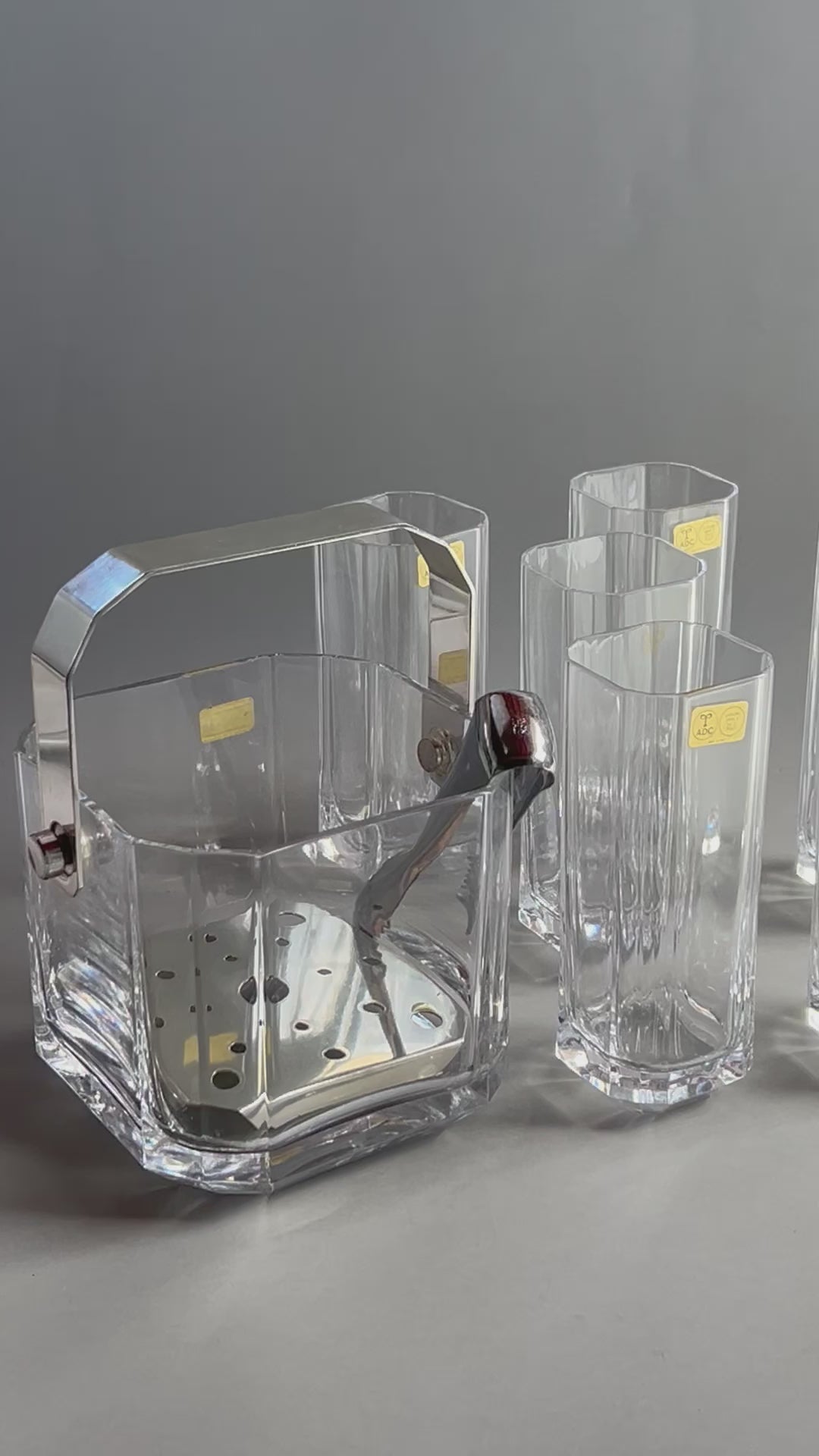 Arnolfo di Cambio Crystal Cocktail set glass and ice bucket L'Officina General Store