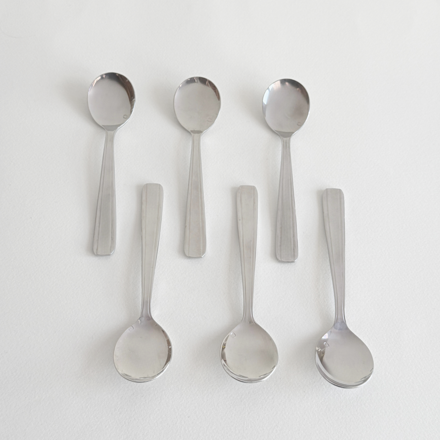 Set of six 1970s Letang & Rémy silver-plated ice cream spoons from France
