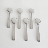 Set of six polished silver-plated 1970s Letang & Rémy ice cream spoons from France