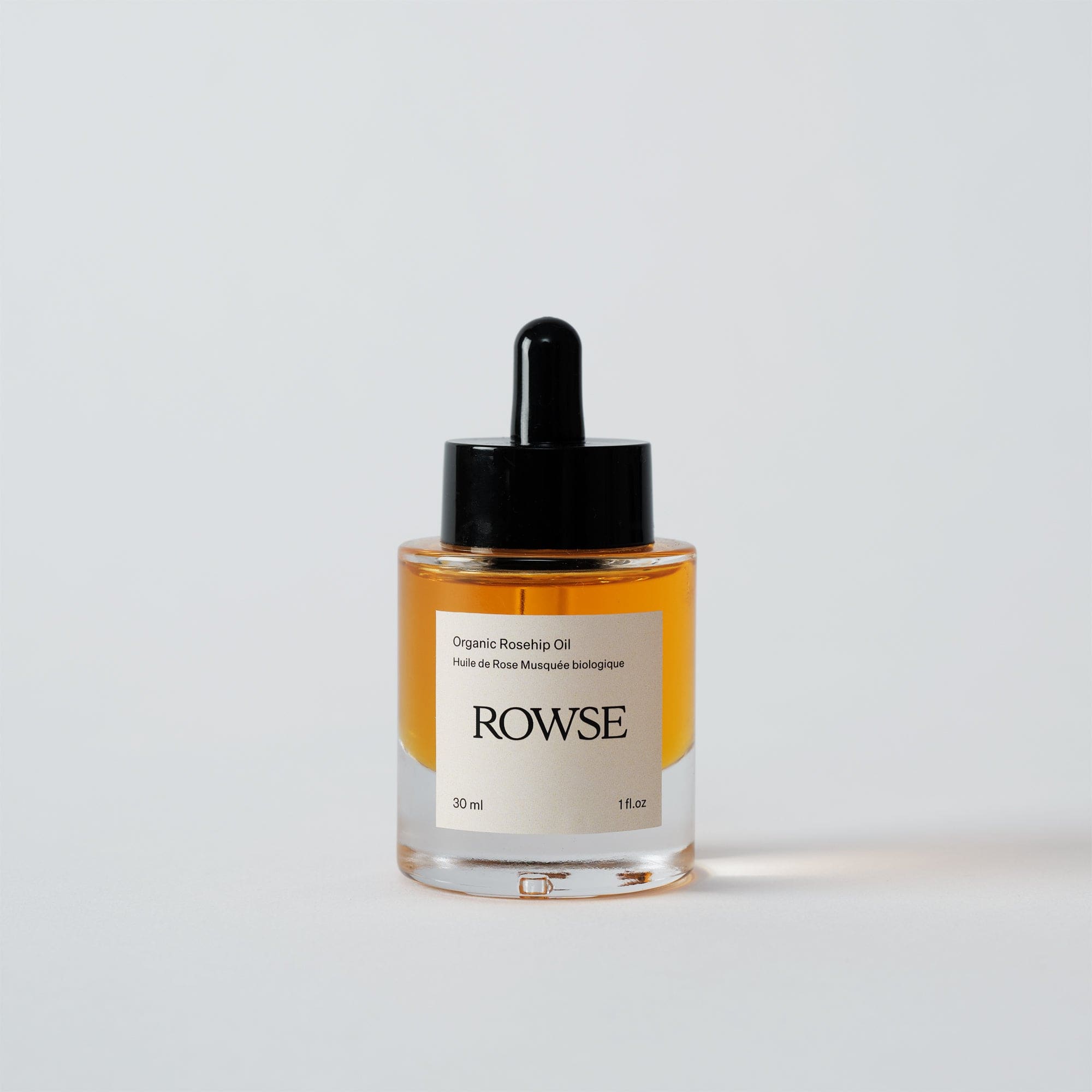 ROWSE Organic Rosehip Oil cold-pressed 30ml — 100% Rosa Canina, single-ingredient face and body oil