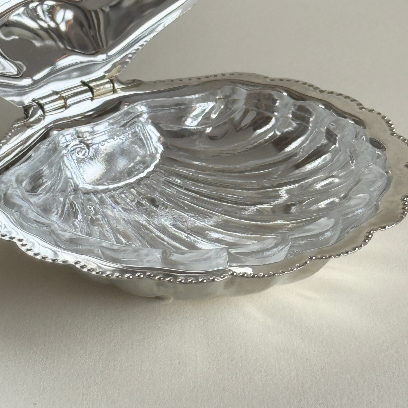 Silver Shell Butter and Caviar Dish