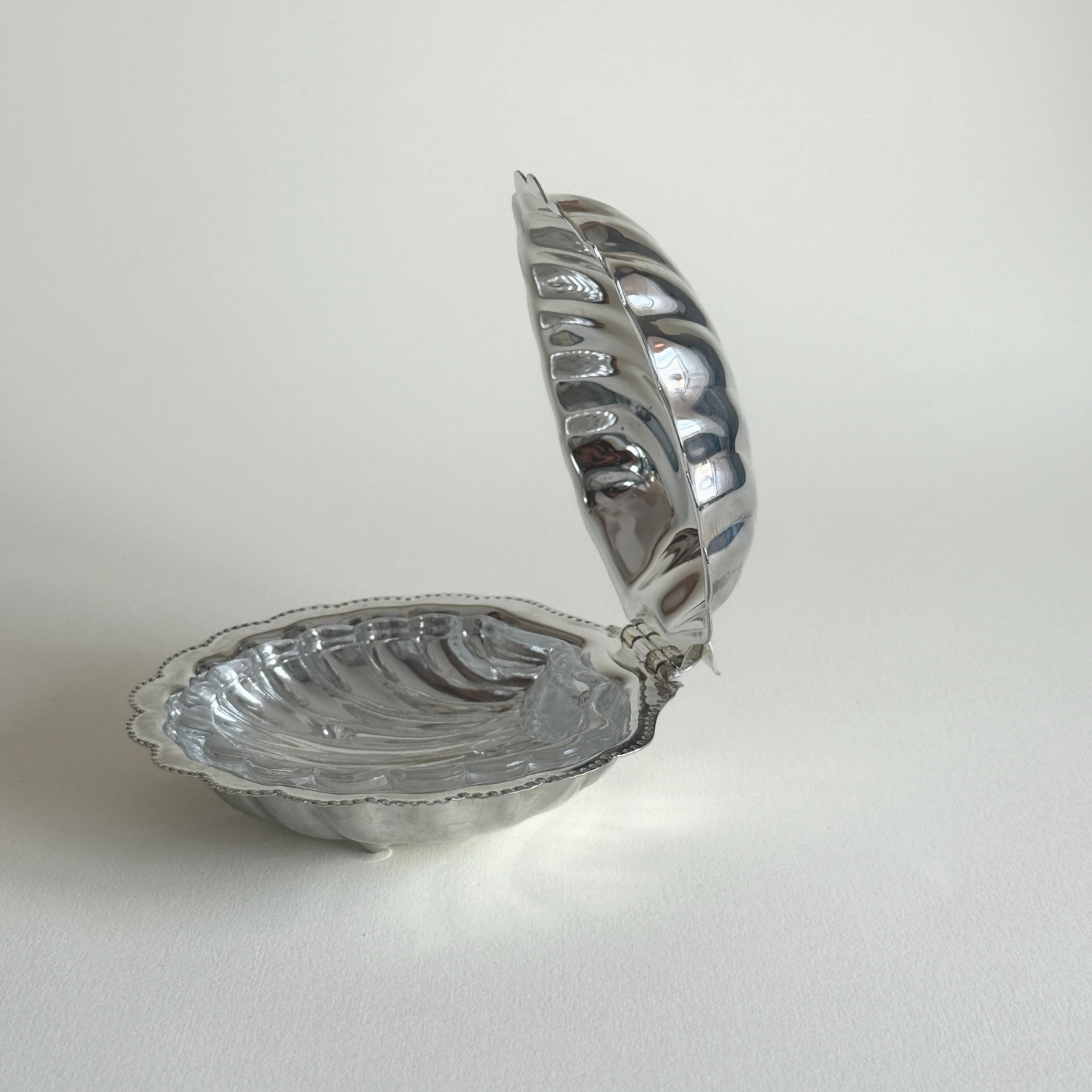 Silver Shell Butter and Caviar Dish