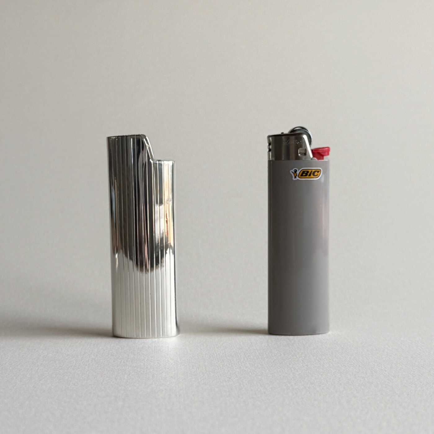sterling silver 925 striped bic lighter cover